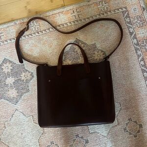 Portland Leather Goods Medium Crossbody Tote in Cognac
